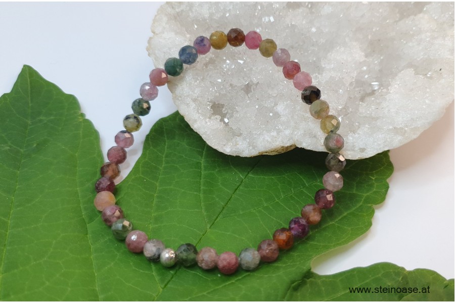 Armband Turmalin bunt, facettiert 5mm